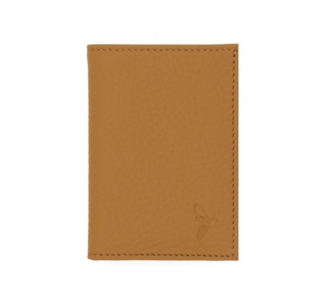 La Guêpe - Petite Maroquinerie - Porte-cartes en cuir grainé beige 8 Cartes - PM-018-05