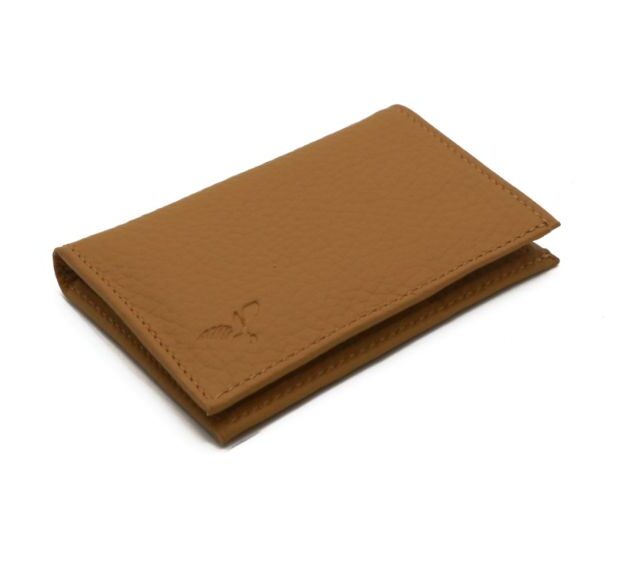 La Guêpe - Petite Maroquinerie - Porte-cartes en cuir grainé beige 8 Cartes - PM-018-05