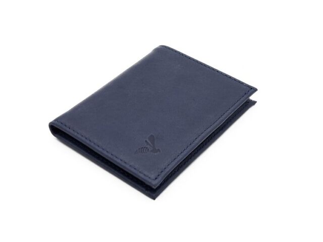 La Guêpe - Petite Maroquinerie - Porte-cartes "Luxe" tout cuir bleu 8 Cartes - PM-018-01