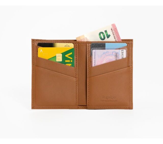 La Guêpe - Petite Maroquinerie - Porte-cartes "Luxe" tout cuir gold 8 Cartes - PM-018-01