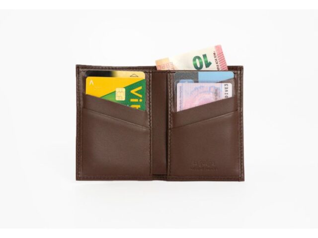 La Guêpe - Petite Maroquinerie - Porte-cartes "Luxe" tout cuir marron 8 Cartes - PM-018-01