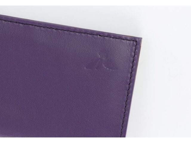 La Guêpe - Petite Maroquinerie - Porte-cartes "Luxe" tout cuir myrtille 8 Cartes - PM-018-01