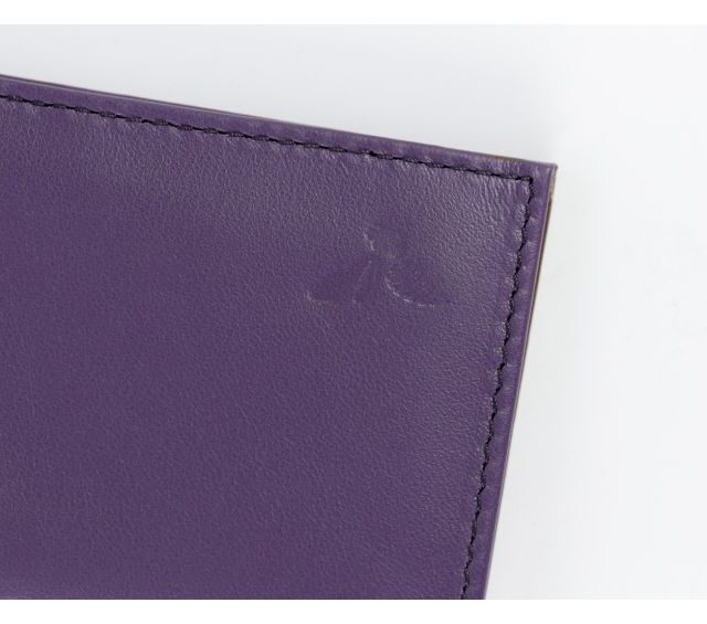 La Guêpe - Petite Maroquinerie - Porte-cartes "Luxe" tout cuir myrtille 8 Cartes - PM-018-01