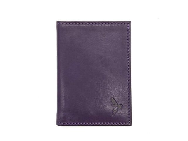 La Guêpe - Petite Maroquinerie - Porte-cartes "Luxe" tout cuir myrtille 8 Cartes - PM-018-01