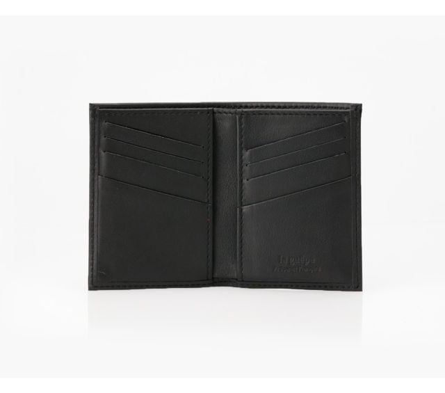 La Guêpe - Petite Maroquinerie - Porte-cartes "Luxe" tout cuir noir 8 Cartes - PM-018-01