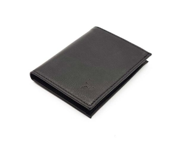 La Guêpe - Petite Maroquinerie - Porte-cartes "Luxe" tout cuir noir 8 Cartes - PM-018-01