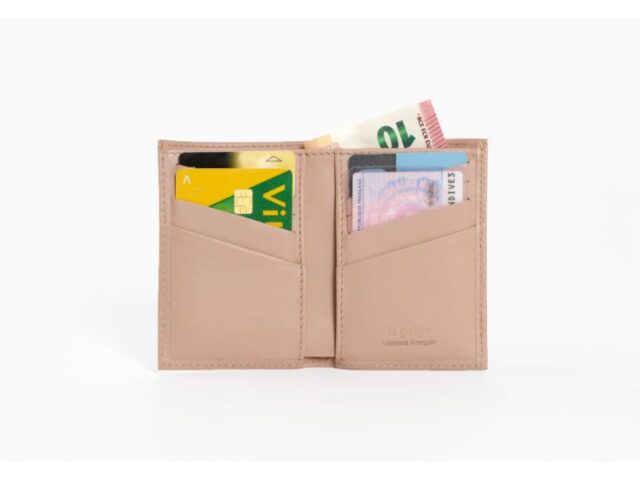 La Guêpe - Petite Maroquinerie - Porte-cartes "Luxe" tout cuir rosa 8 Cartes - PM-018-01