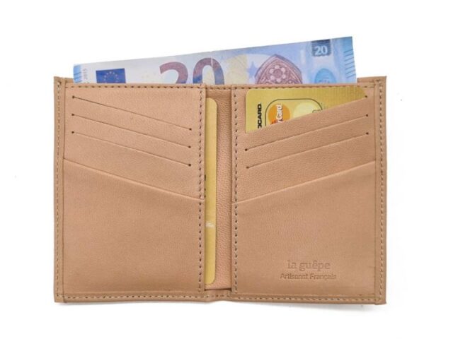 La Guêpe - Petite Maroquinerie - Porte-cartes "Luxe" tout cuir rosa 8 Cartes - PM-018-01