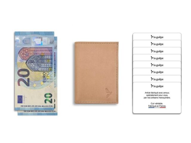 La Guêpe - Petite Maroquinerie - Porte-cartes "Luxe" tout cuir rosa 8 Cartes - PM-018-01