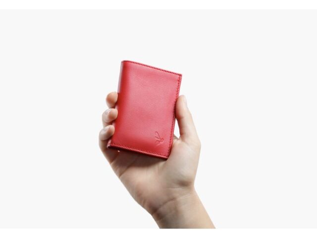 La Guêpe - Petite Maroquinerie - Porte-cartes "Luxe" tout cuir rouge 8 Cartes - PM-018-01