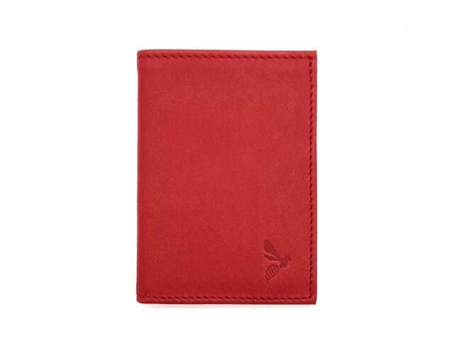 La Guêpe - Petite Maroquinerie - Porte-cartes "Luxe" tout cuir rouge 8 Cartes - PM-018-01