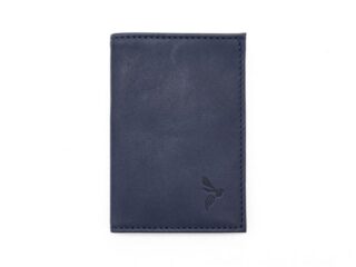 La Guêpe - Porte-cartes minimaliste Luxe tout cuir bleu 2 Cartes  PM-017-01