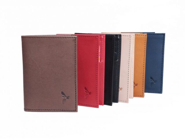 La Guêpe - Petite Maroquinerie - Porte-cartes minimaliste "Luxe" tout cuir marron 2 Cartes - PM-017-01