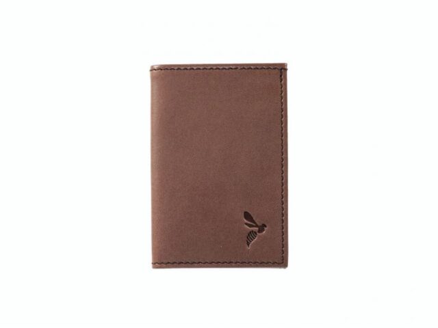 La Guêpe - Petite Maroquinerie - Porte-cartes minimaliste "Luxe" tout cuir marron 2 Cartes - PM-017-01