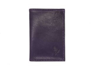 La Guêpe - Porte-cartes minimaliste “Luxe” tout cuir myrtille 2 Cartes – PM-017-01