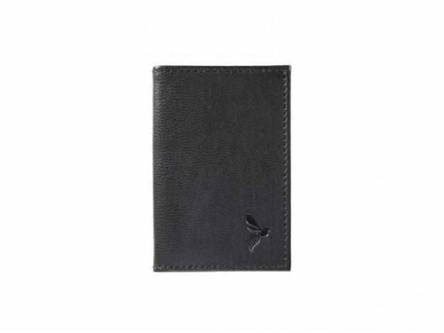 La Guêpe - Petite Maroquinerie - Porte-cartes minimaliste "Luxe" tout cuir noir 2 Cartes - PM-017-01
