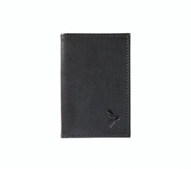 La Guêpe - Petite Maroquinerie - Porte-cartes minimaliste "Luxe" tout cuir noir 2 Cartes - PM-017-01