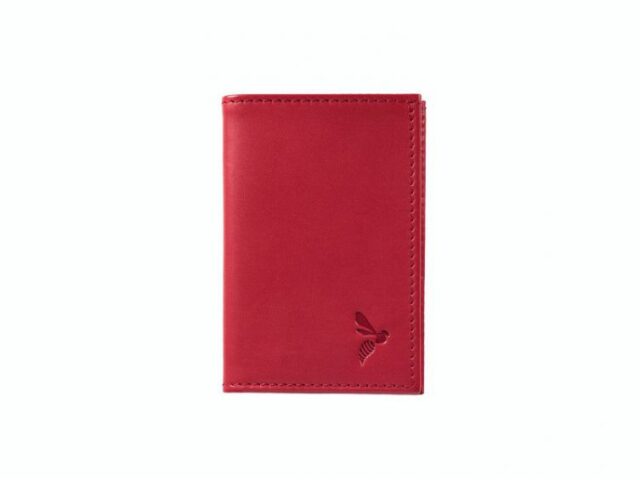 La Guêpe - Petite Maroquinerie - Porte-cartes minimaliste "Luxe" tout cuir rouge 2 Cartes - PM-017-01