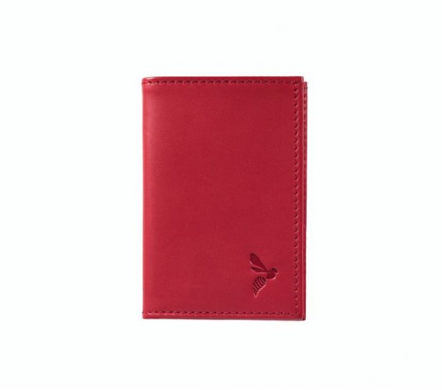 La Guêpe - Petite Maroquinerie - Porte-cartes minimaliste "Luxe" tout cuir rouge 2 Cartes - PM-017-01