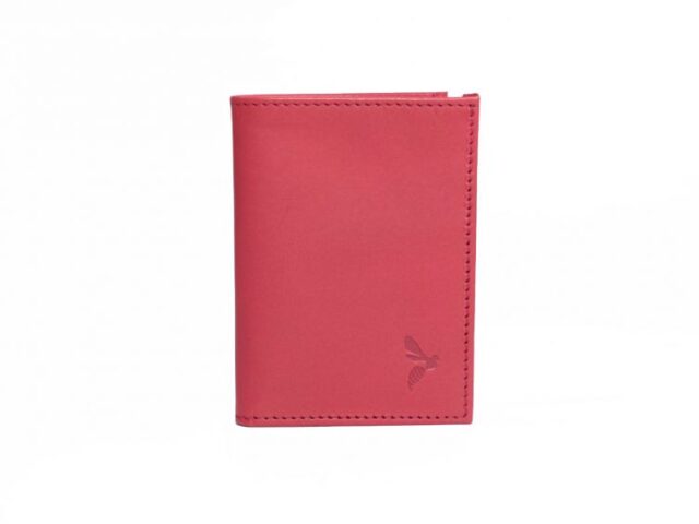 La Guêpe - Petite Maroquinerie - Porte-cartes minimaliste "Luxe" tout cuir rouge 2 Cartes - PM-017-01