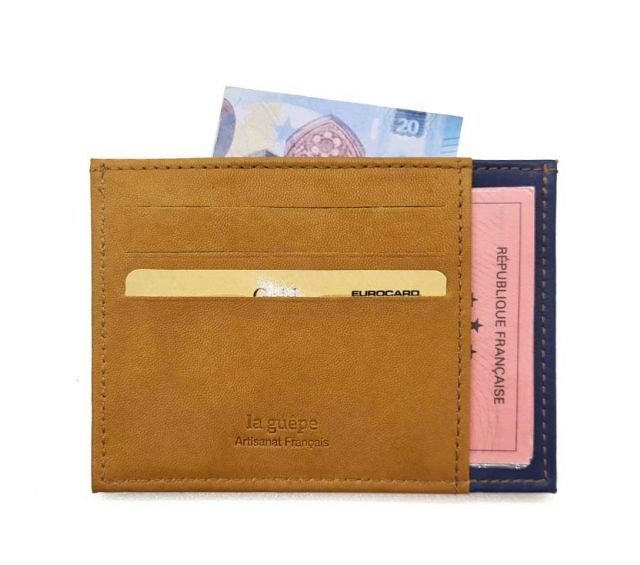La Guêpe - Petite Maroquinerie - Porte-cartes ouvert "Luxe" tout cuir
