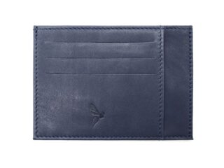 La Guêpe - Porte-cartes ouvert “Luxe” tout cuir bleu 6 Cartes – PM-013-01