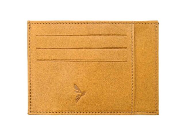 La Guêpe - Petite Maroquinerie - Porte-cartes ouvert "Luxe" tout cuir Gold 6 Cartes - PM-013-01
