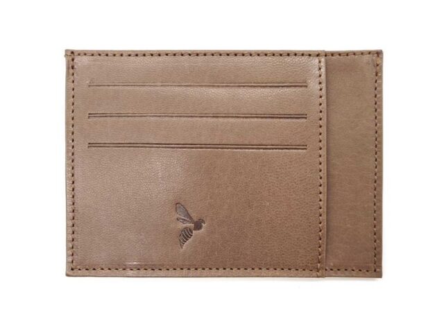 La Guêpe - Petite Maroquinerie - Porte-cartes ouvert "Luxe" tout cuir marron 6 Cartes - PM-013-01