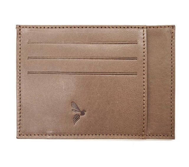 La Guêpe - Petite Maroquinerie - Porte-cartes ouvert "Luxe" tout cuir marron 6 Cartes - PM-013-01