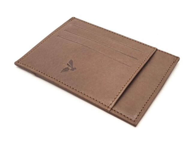 La Guêpe - Petite Maroquinerie - Porte-cartes ouvert "Luxe" tout cuir marron 6 Cartes - PM-013-01