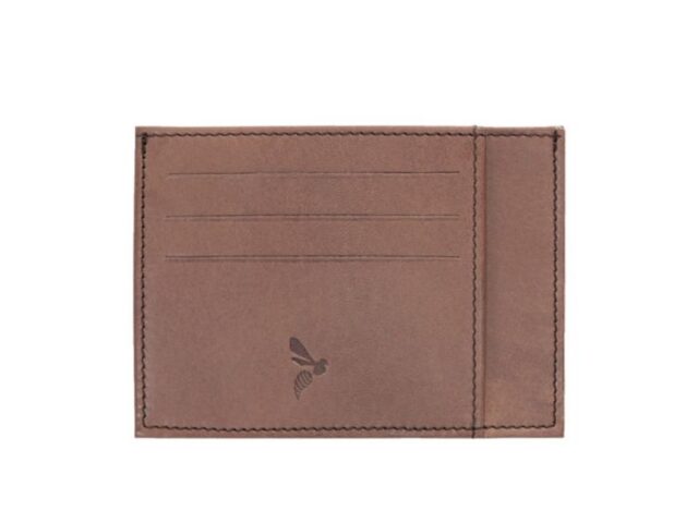 La Guêpe - Petite Maroquinerie - Porte-cartes ouvert "Luxe" tout cuir marron 6 Cartes - PM-013-01