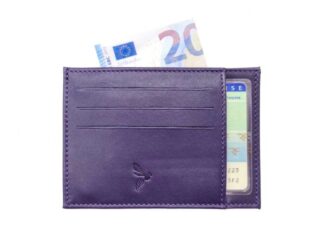 La Guêpe - Porte-cartes ouvert Luxe tout cuir myrtille 6 Cartes  PM-013-01