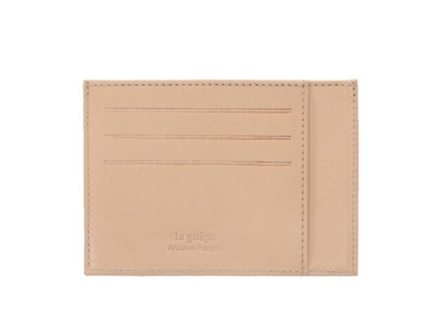 La Guêpe - Petite Maroquinerie - Porte-cartes ouvert "Luxe" tout cuir rosa 6 Cartes - PM-013-01