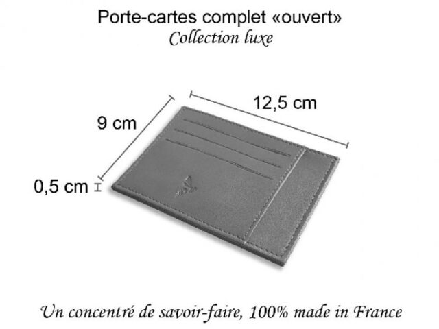 La Guêpe - Petite Maroquinerie - Porte-cartes ouvert "Luxe" tout cuir rosa 6 Cartes - PM-013-01