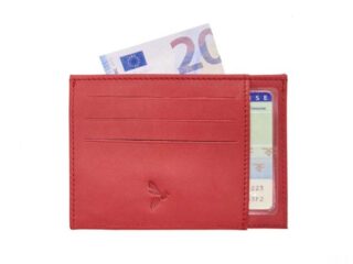 La Guêpe - Porte-cartes ouvert Luxe tout cuir rouge 6 Cartes  PM-013-01