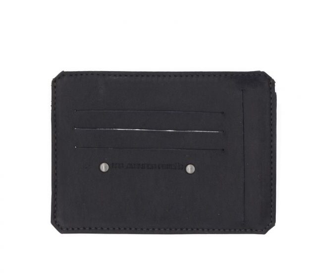 La Guêpe - Petite Maroquinerie - Porte cartes + porte monnaie en cuir noir - 944