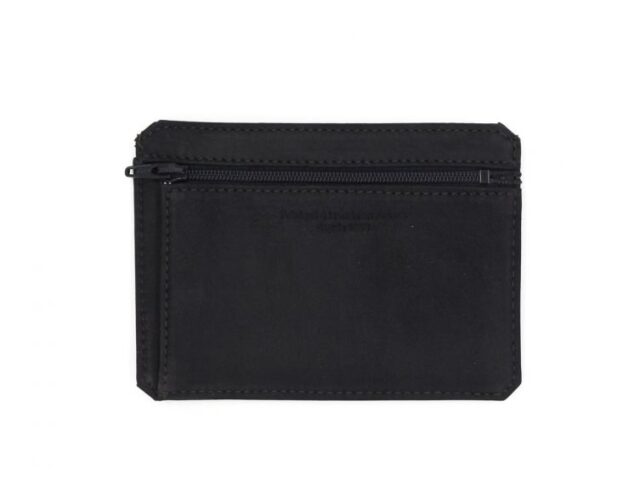 La Guêpe - Petite Maroquinerie - Porte cartes + porte monnaie en cuir noir - 944