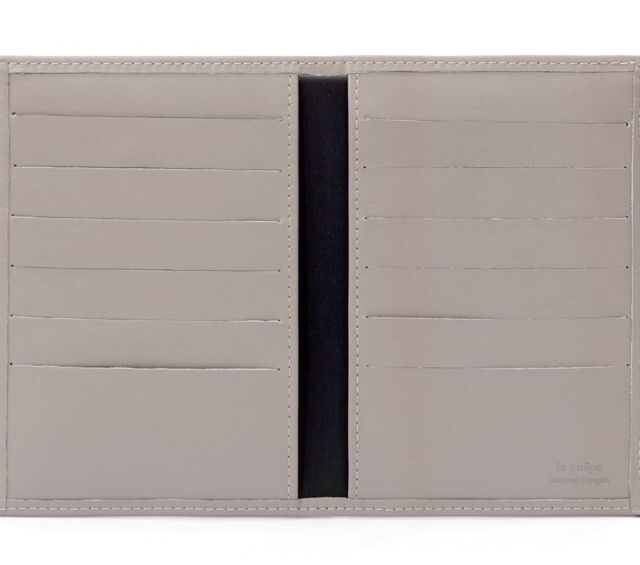 La Guêpe - Petite Maroquinerie - Porte-cartes double taupe - 120