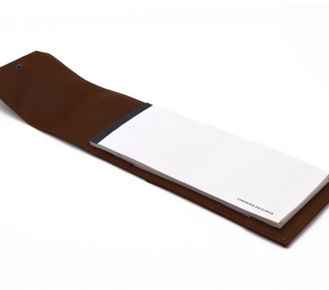 La Guêpe - Petite Maroquinerie - Porte chéquier classique en cuir cognac - 9129