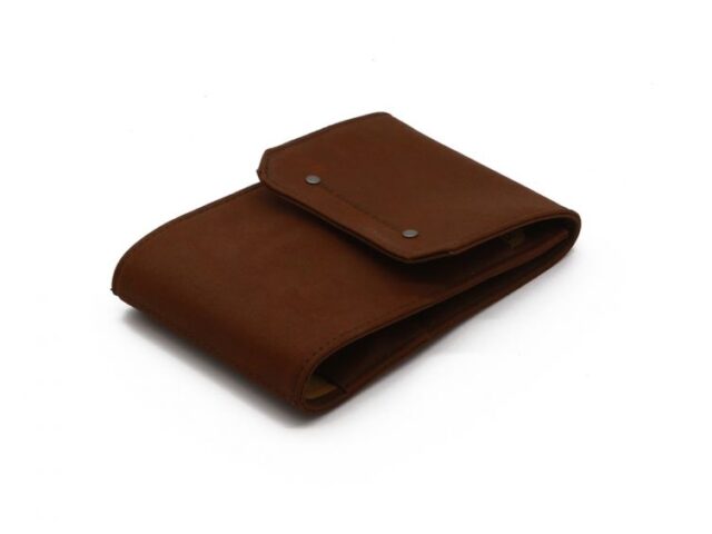 La Guêpe - Petite Maroquinerie - Porte chéquier classique en cuir cognac - 9129