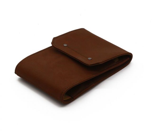 La Guêpe - Petite Maroquinerie - Porte chéquier classique en cuir cognac - 9129