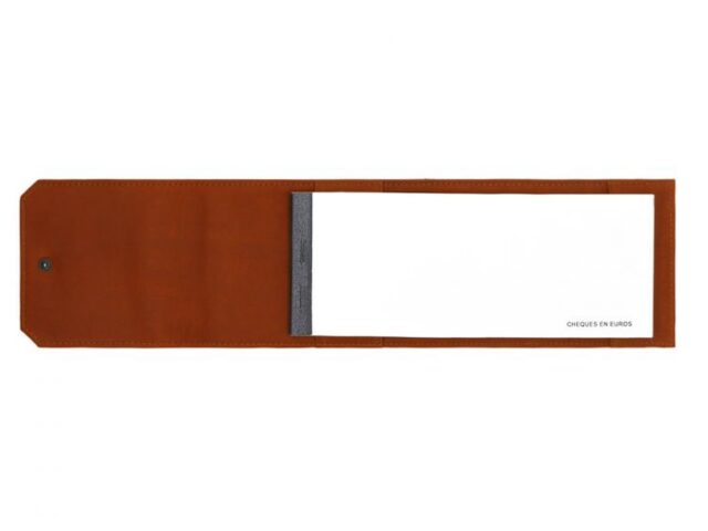 La Guêpe - Petite Maroquinerie - Porte chéquier classique en cuir fauve - 9129