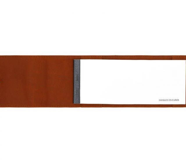 La Guêpe - Petite Maroquinerie - Porte chéquier classique en cuir fauve - 9129