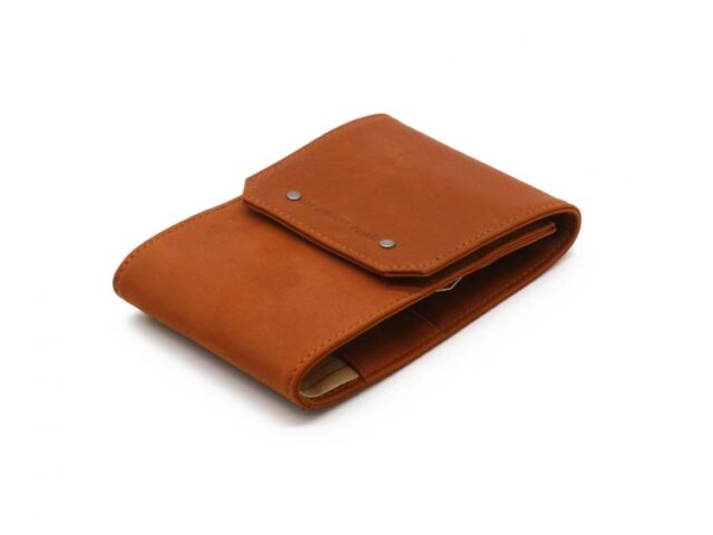 La Guêpe - Petite Maroquinerie - Porte chéquier classique en cuir fauve - 9129