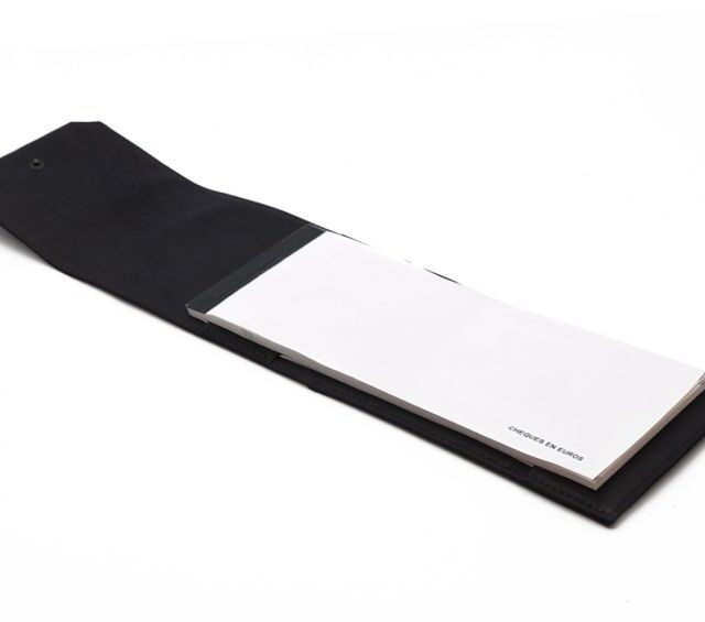 La Guêpe - Petite Maroquinerie - Porte chéquier classique en cuir marine - 9129