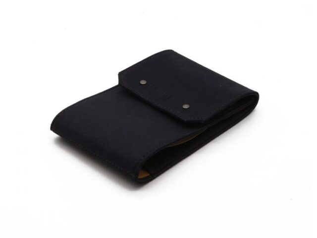 La Guêpe - Petite Maroquinerie - Porte chéquier classique en cuir marine - 9129