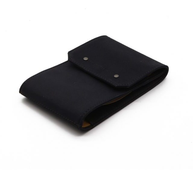 La Guêpe - Petite Maroquinerie - Porte chéquier classique en cuir marine - 9129