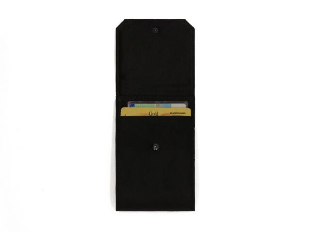 La Guêpe - Petite Maroquinerie - Porte chéquier classique en cuir noir - 9129