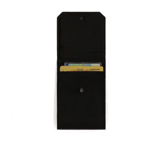 La Guêpe - Petite Maroquinerie - Porte chéquier classique en cuir noir - 9129