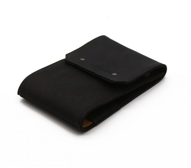 La Guêpe - Petite Maroquinerie - Porte chéquier classique en cuir noir - 9129